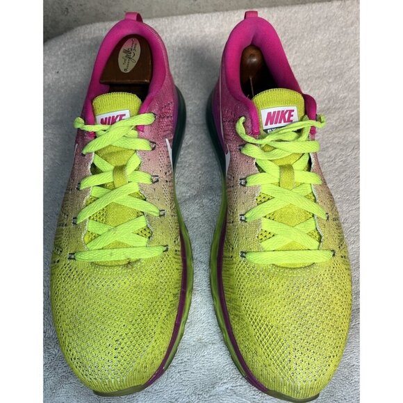 Nike Air Max Flyknit ID Pink-Lime Green-Blue Running Shoes Size 8.5 [845615-992] main image 7